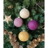Cotton Ball kerstballen goud - Golden Grape 12 ballen